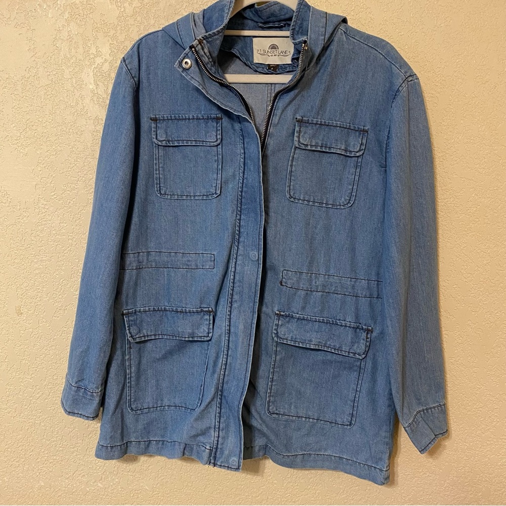 1 Sunset Lane lightweight denim utility jacket